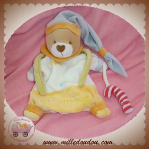 BABYNAT BABY NAT DOUDOU OURS NOE MARIONNETTE ECRU JAUNE SUCRERIE SOS