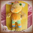 BENGY SOS DOUDOU OURS ORANGE JAMBES RAYE BLEU VERT