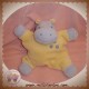 JOLLYBABY SOS DOUDOU HIPPOPOTAME MAUVE CORPS SAUMON QUASI PLAT 