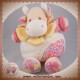 DOUDOU ET COMPAGNIE SOS VACHE PISTACHE BOULE BLANCHE ECRU ROSE