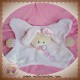 BOUT'CHOU MONOPRIX SOS DOUDOU LAPIN PLAT ROSE FLEURS BRODERIE