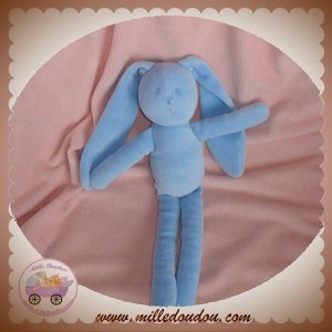 PETIT BATEAU DOUDOU LAPIN BLEU VELOURS SOS