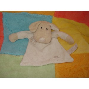 TIAMO TI AMO DOUDOU PELUCHE CHIEN HOCHET PLAT ECRU BEIGE