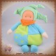 COROLLE SOS DOUDOU POUPEE CLOWN BLEU VERT ORANGE