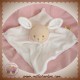 BAWI DOUDOU LAPIN PLAT BLANC BEIGE ROSE SOS