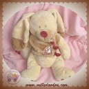 NICOTOY DOUDOU LAPIN ECRU BASTIEN VESTE BEIGE BORDEAUX 25 CM SOS