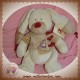 NICOTOY DOUDOU LAPIN ECRU BASTIEN VESTE BEIGE BORDEAUX 25 CM SOS