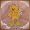 BENGY SOS DOUDOU OURS ORANGE JAMBES RAYE BLEU VERT 17 CM