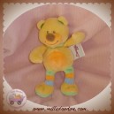 BENGY SOS DOUDOU OURS ORANGE JAMBES RAYE BLEU VERT 17 CM