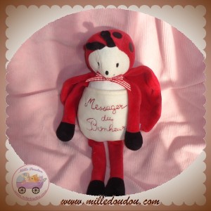 SUCRE D'ORGE SOS DOUDOU COCCINELLE ROUGE BLANCHE MESSAGER