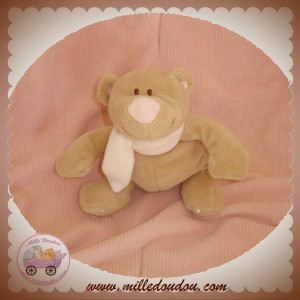 JOLLYBABY DOUDOU OURS RICKY ECHARPE ROSE 14 cm SOS