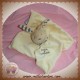 DOUDOU ET COMPAGNIE LAPIN PLAT ECRU COL RAYE MARRON