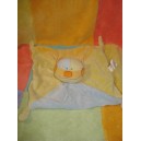 NICOTOY SOS DOUDOU PELUCHE OURS ORANGE JAUNE BLEU PLAT NOEUD