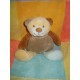 KIABI SOS DOUDOU PELUCHE OURS BEIGE MARRON BLEU 20 CM