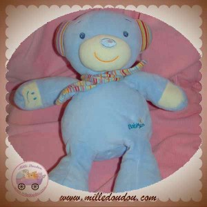 BABYSUN SOS DOUDOU OURS BLEU ECHARPE RIEUR 30 CM BABY SUN