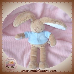 NOUKIE'S SOS DOUDOU LAPIN BEIGE HAUT BLEU GASPARD