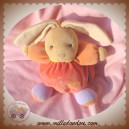 KALOO DOUDOU LAPIN BEIGE CORPS BOULE ORANGE 123 SOS