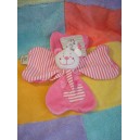 FILOUDOU SOS DOUDOU OURS BLANC FLEUR PLAT ROSE 9 CMP