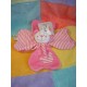 FILOUDOU SOS DOUDOU OURS BLANC FLEUR PLAT ROSE 9 CMP