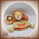 DOUDOU ET COMPAGNIE SOS LION MARIONNETTE AVEC BEBE BEIGE ORANGE VERT