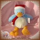 BENGY SOS DOUDOU PINGOUIN BLANC ET BLEU BONNET ROUGE