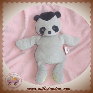 MARESE SOS DOUDOU PELUCHE PANDA GRIS PIEDS VERT  