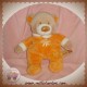 KIABI DOUDOU OURS ORANGE FLEUR NICOTOY 25 CM SOS