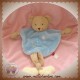 TEX DOUDOU OURS PLAT BEIGE AVEC JAMBES CORPS BLEU FLEUR