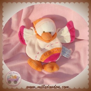 DOUDOU ET COMPAGNIE SOS OISEAU CANARD BANJO CAPE ORANGE FUSHIA