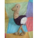 EGMONT TOYS SOS DOUDOU AUTRUCHE BEIGE VIOLET MAUVE