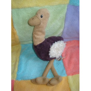 EGMONT TOYS SOS DOUDOU AUTRUCHE BEIGE VIOLET MAUVE