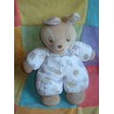 TARTINE ET CHOCOLAT SOS DOUDOU LAPIN BEIGE TISSU BLANC 