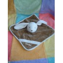 BABYNAT BABY NAT DOUDOU LAPIN BLANC MARRON PLAT FEUILLE