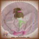 AJENA DOUDOU POUPEE FILLE BLONDE PLATE ROSE BRUNE NOEUD SOS