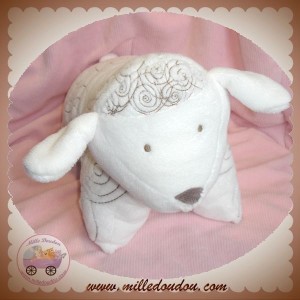 OKAIDI OBAIBI SOS DOUDOU MOUTON BLANC COUSSIN SPIRALES