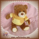 TOTAL SOS DOUDOU OURS BOUCLETTE MARRON SWEAT JAUNE NICOTOY