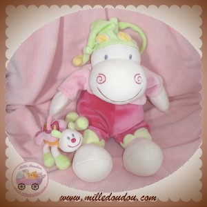 NATTOU SOS DOUDOU HIPPOPOTAME ADELAIDE MUSICAL ROSE PAPILLON