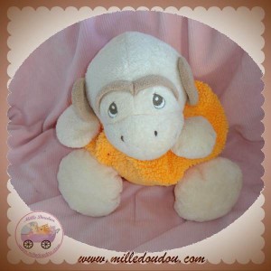 NOUNOURS DOUDOU SINGE ECRU BOULE ORANGE SOS