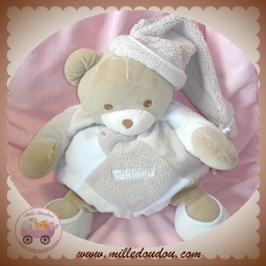 TAKINOU SOS DOUDOU OURS BOULE BEIGE ECRU SABLE 25 CM