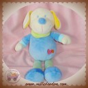 NICOTOY SOS DOUDOU CHIEN ECRU CORPS BLEU COEUR FLEUR 27 CM