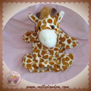 HISTOIRE D'OURS DOUDOU GIRAFE MARIONNETTE TACHETE MARRON ORANGE SOS