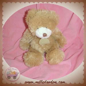 DOUDOU ET COMPAGNIE SOS OURS BOUCLETTE BEIGE JAUNE CLAIR