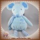 ARTHUR ET LOLA DOUDOU SOURIS BLEU FLEUR BEBISOL SOS