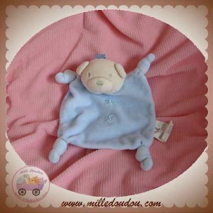 ABSORBA DOUDOU OURS PLAT BLEU BEIGE SOS