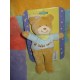 AMTOYS SOS DOUDOU PELUCHE OURS BEIGE PULL BLEU MARRON 9