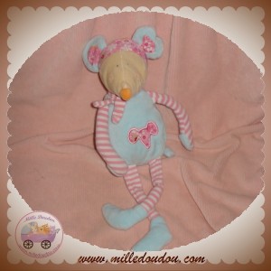 CP INTERNATIONAL DOUDOU SOURIS BLEU ET ROSE SOS