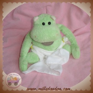 BABYNAT BABY NAT DOUDOU HIPPOPOTAME VERT COUCHE