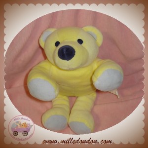 MARESE SOS DOUDOU PELUCHE OURS JAUNE ALLONGE