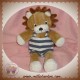 H&M H ET M DOUDOU PELUCHE LION BEIGE SALOPETTE RAYE BLEU BLANC