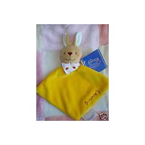 NOUKIE'S SOS DOUDOU LAPIN LOSANGE PLAT JAUNE NEUF